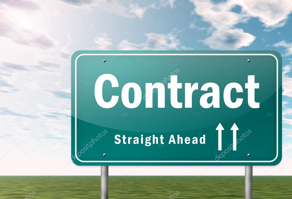 Highway Signpost with Contract wording
