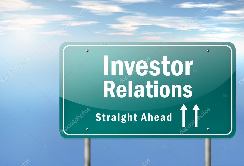 Highway Signpost with Investor Relations wording