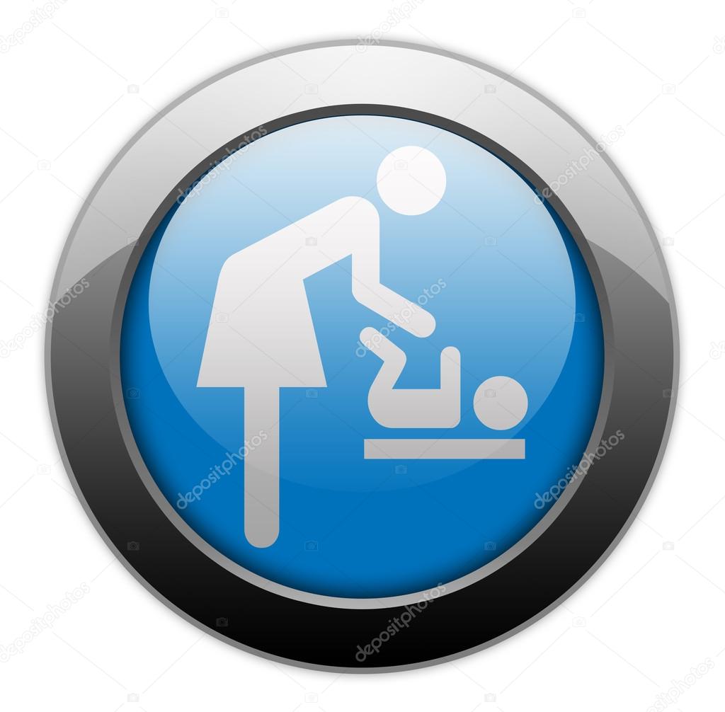 Icon, Button, Pictogram with Baby Change symbol
