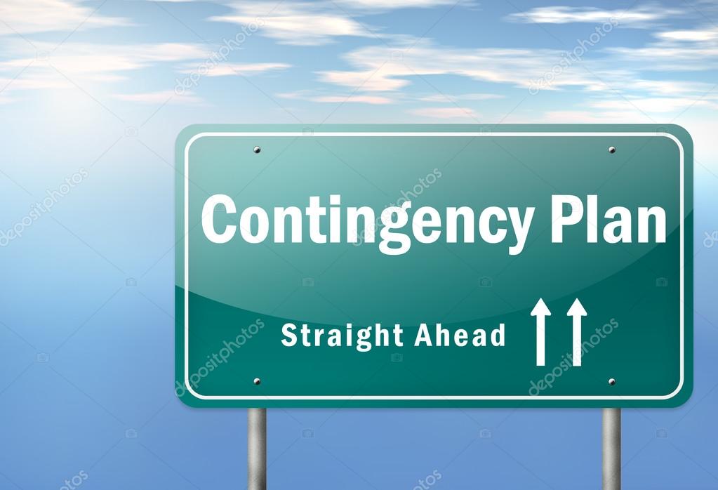 Highway Signpost with Contingency Plan wording