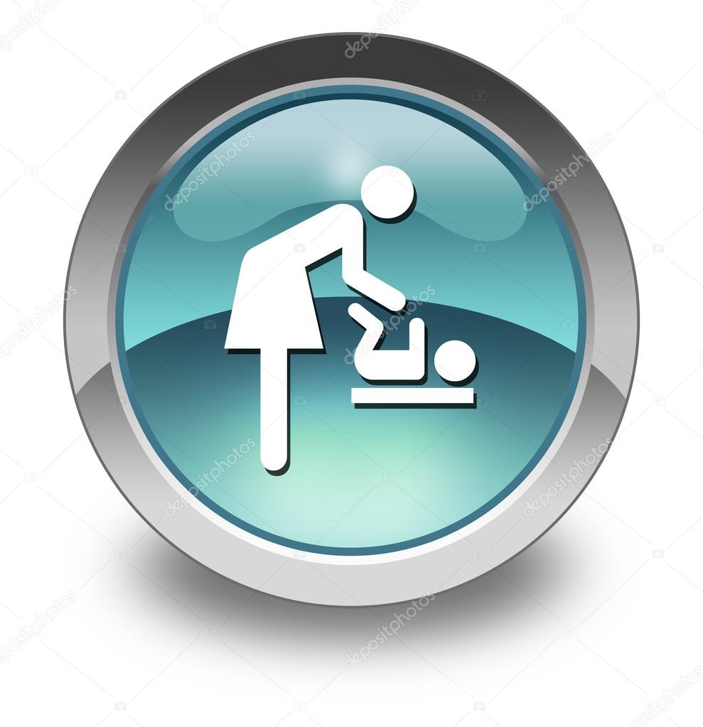 Icon, Button, Pictogram with Baby Change symbol