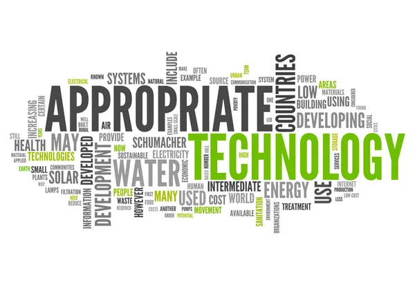 Word Cloud Tecnologia appropriata — Foto Stock