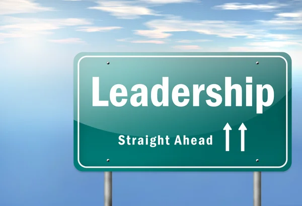 Leadership del cartello autostrada — Foto Stock