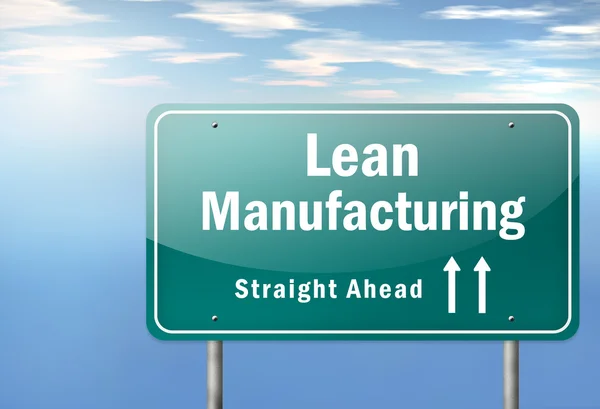 Auto-estrada Signpost Lean Manufacturing — Fotografia de Stock