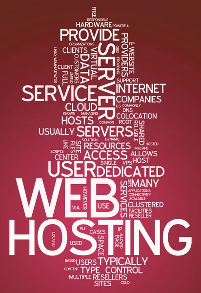 Word cloud webhosting — Stockfoto