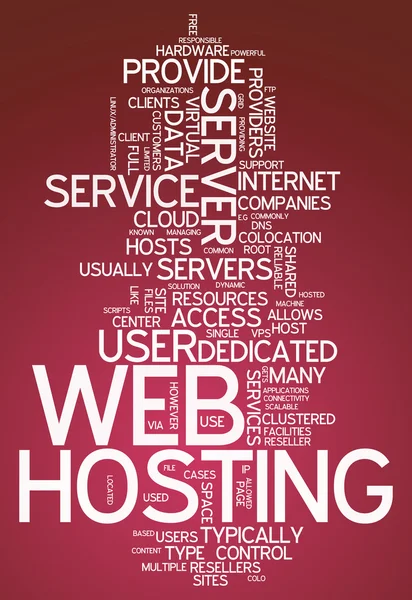 Slovo mrak web hosting — Stock fotografie