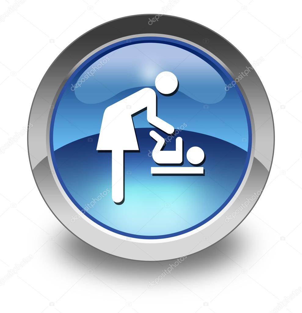Icon, Button, Pictogram with Baby Change symbol
