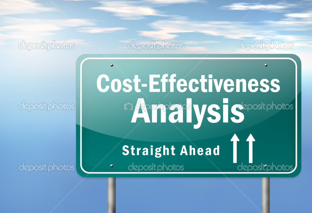 Highway Signpost CostEffectiveness Analysis — Stock Photo © mindscanner 38822231