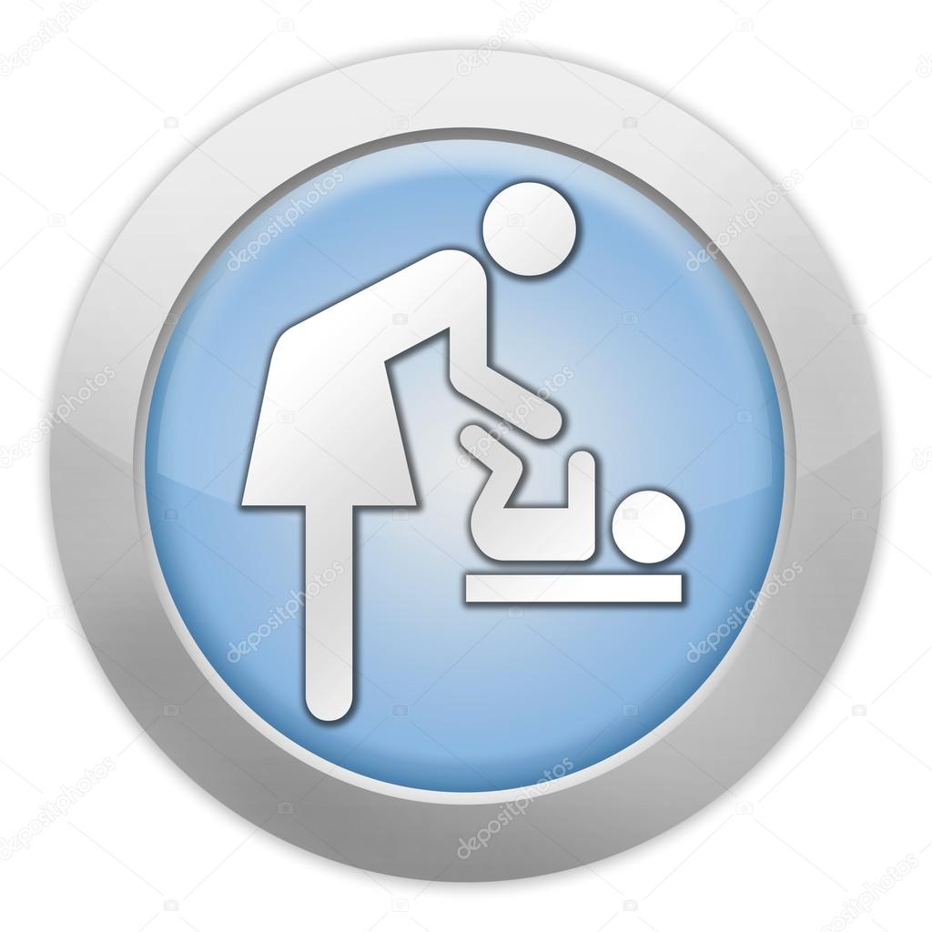 Icon, Button, Pictogram with Baby Change symbol