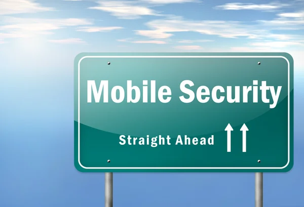 Wegweiser mobile Sicherheit — Stockfoto
