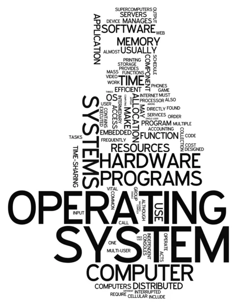 Sistema operativo Word Cloud — Foto de Stock