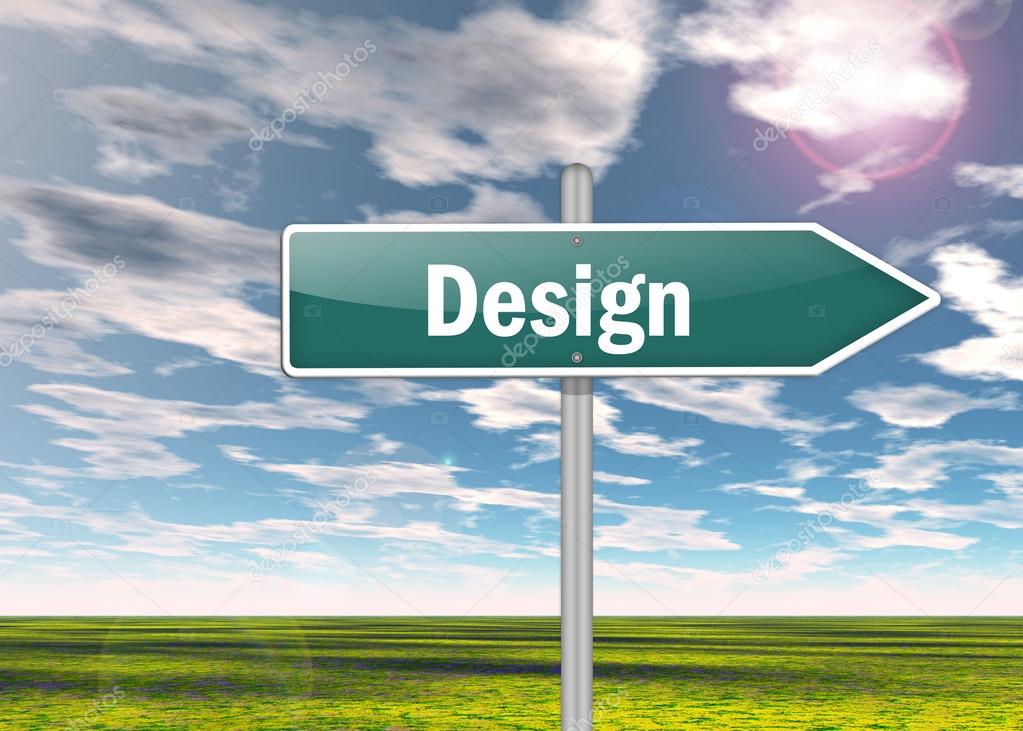 Highway Signpost with Design wording