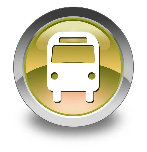 Knop, pictogram, pictogram met bus, grond transport symbool — Stockfoto