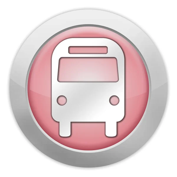 Knop, pictogram, pictogram met bus, grond transport symbool — Stockfoto