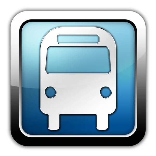 Ikon, knapp, piktogram med buss, ground transportation symbol — Stockfoto