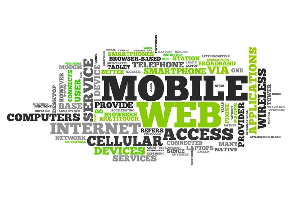 Word cloud mobiele web — Stockfoto