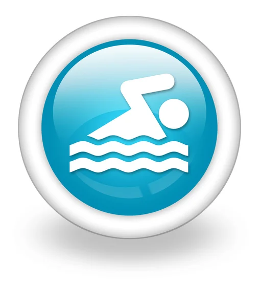 Ikona przycisku, piktogram, pływanie — Zdjęcie stockowe