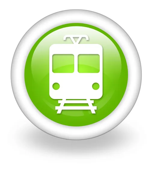 Knop, pictogram, pictogram met trein, massadoorgang symbool — Stockfoto