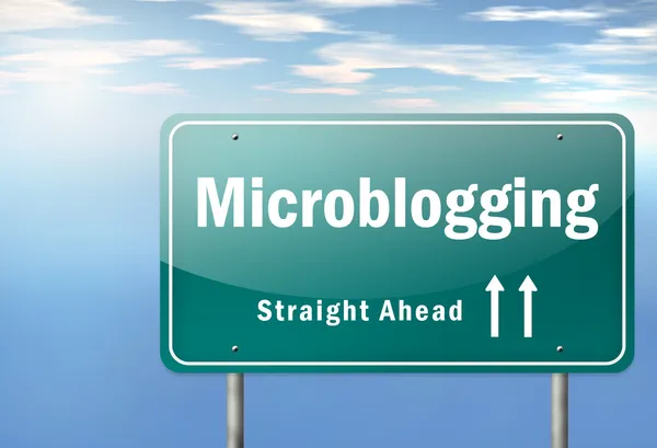 고속도로 이정표 microblogging — 스톡 사진