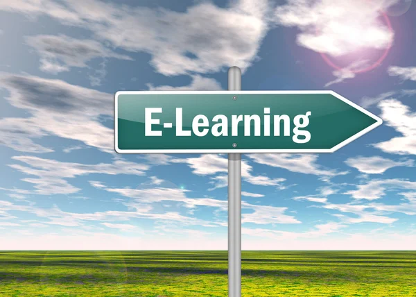 Signpost E-Learning — Stock Photo, Image