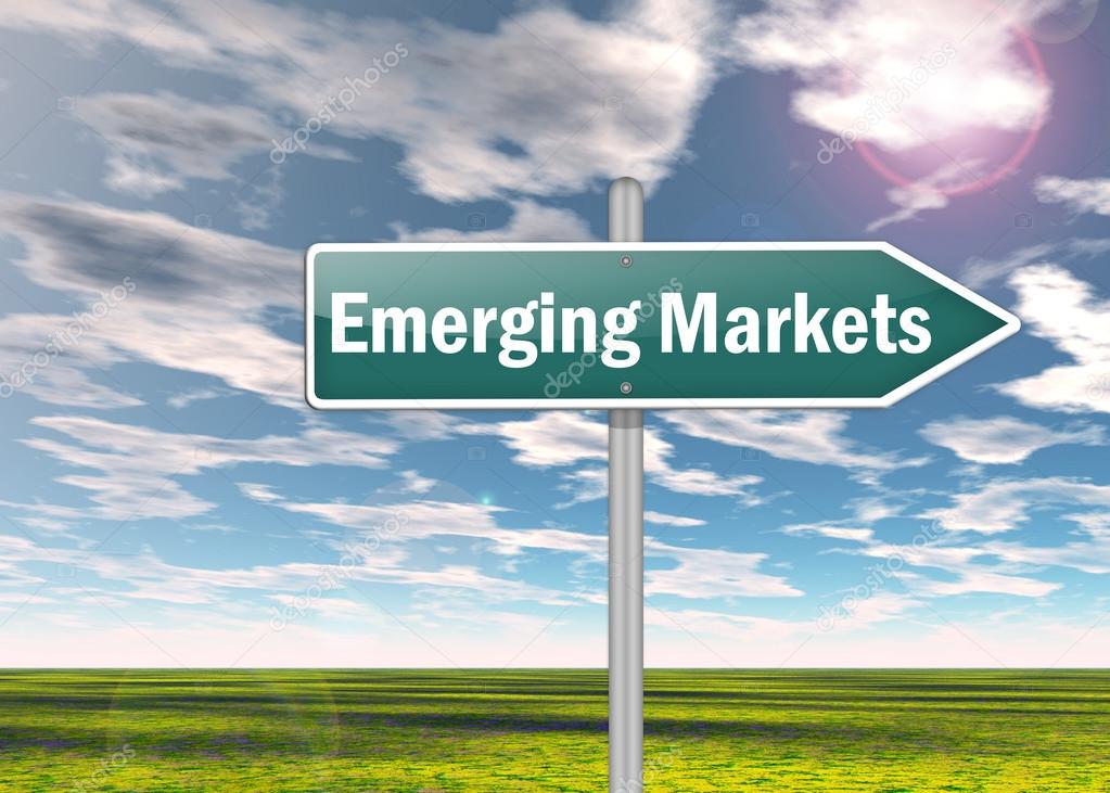 Signpost with Emerging Markets wording
