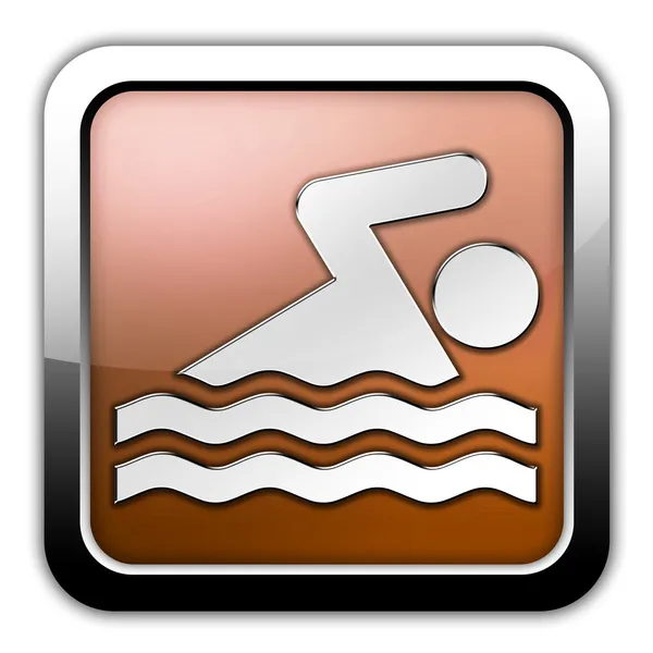 Icon, Button, Pictogram Swimming — Stock Photo, Image