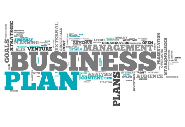 Word cloud businessplan Stockafbeelding