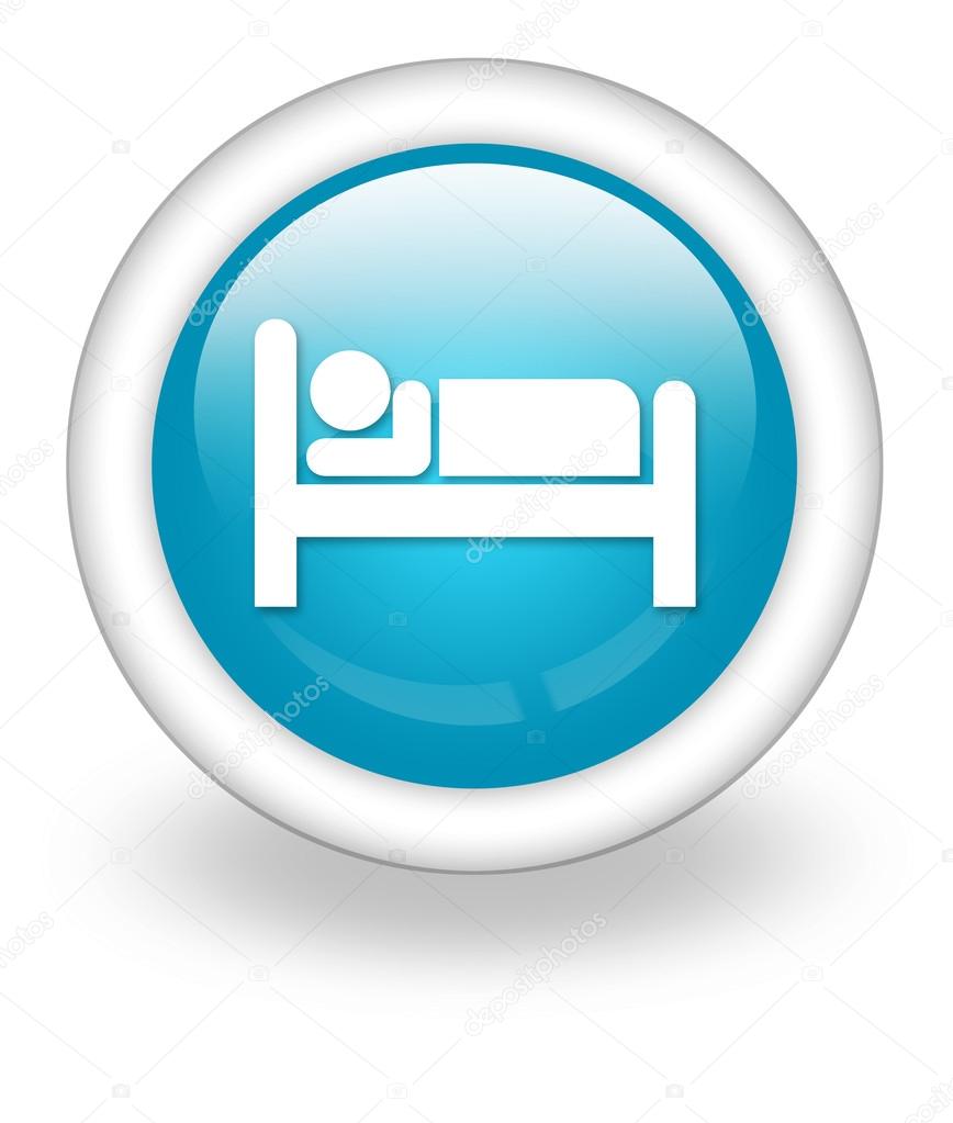 Icon, Button, Pictogram with Hotel, Lodging symbol