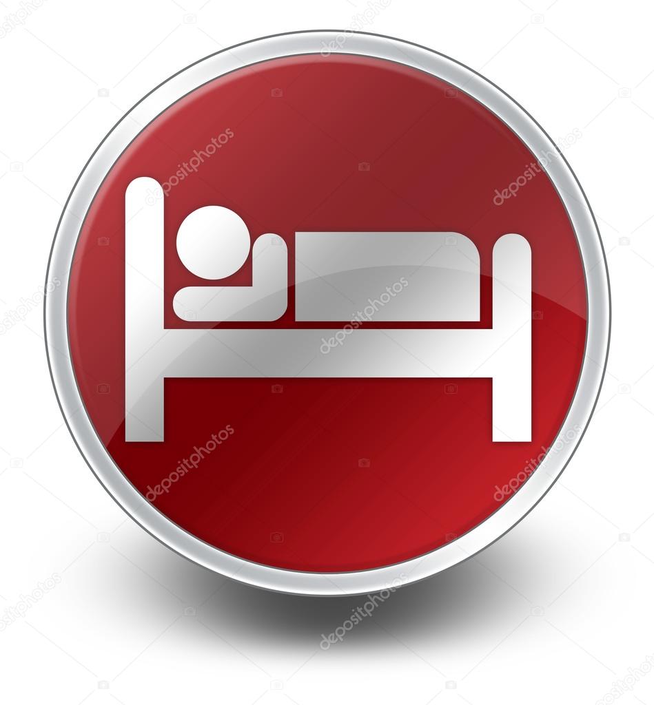 Icon, Button, Pictogram with Hotel, Lodging symbol