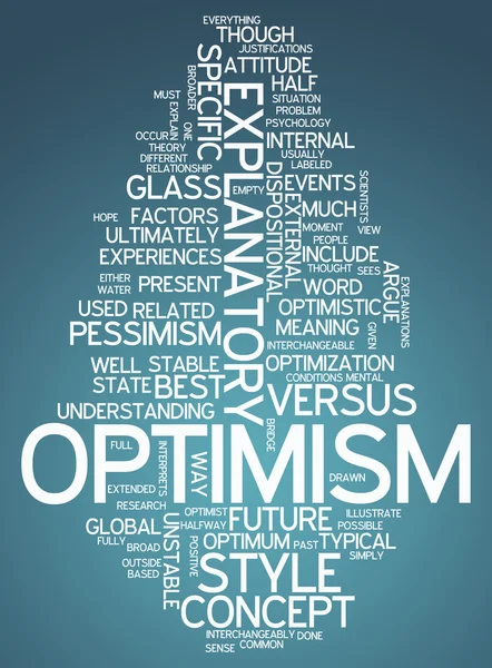 Slovo mrak optimismus — Stock fotografie