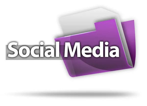 3D Style Folder Icon Social Media — Stock Photo, Image