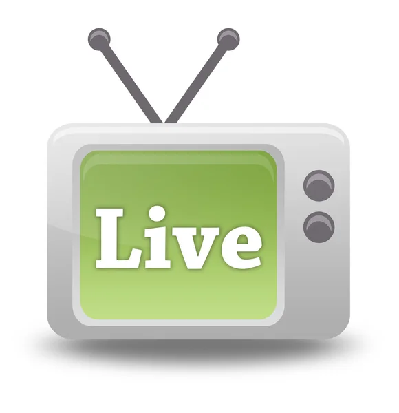 Cartoon-stijl tv pictogram live gegevensstroom — Stockfoto