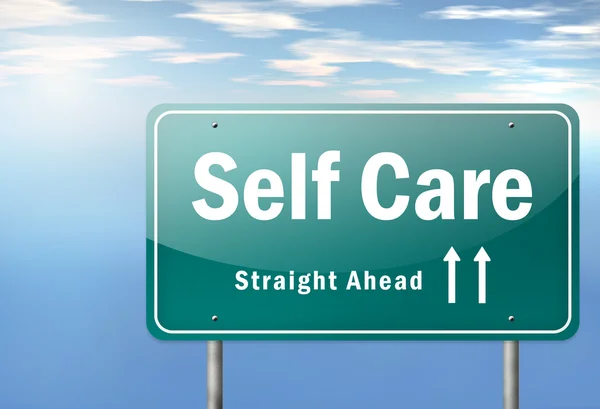 Highway Signpost Self Care Stockfoto