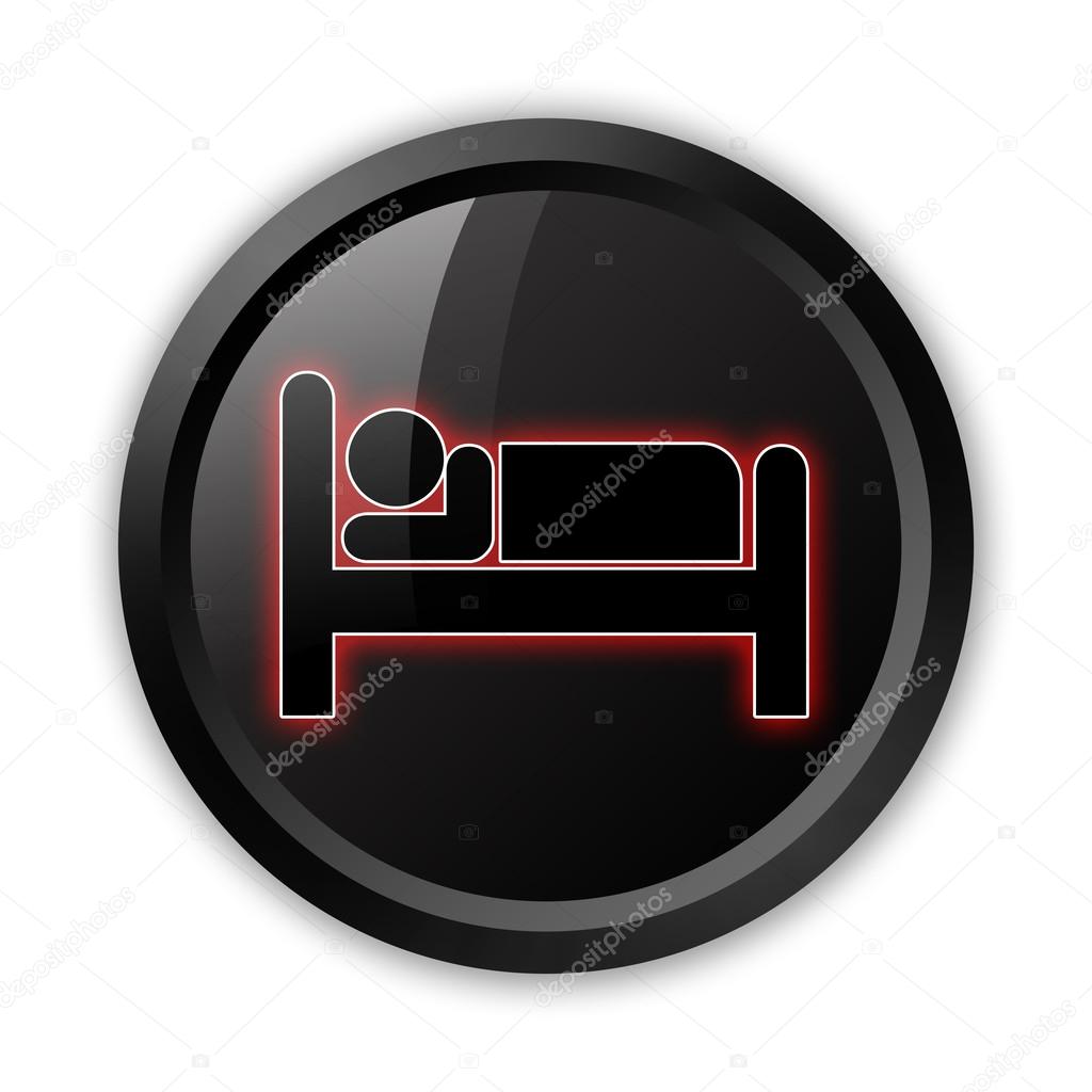 Icon, Button, Pictogram with Hotel, Lodging symbol