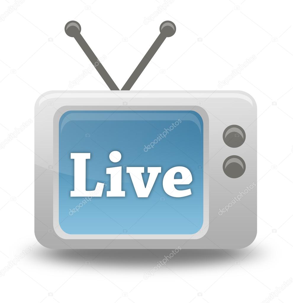 Cartoon-style TV Icon with Live Stream wording