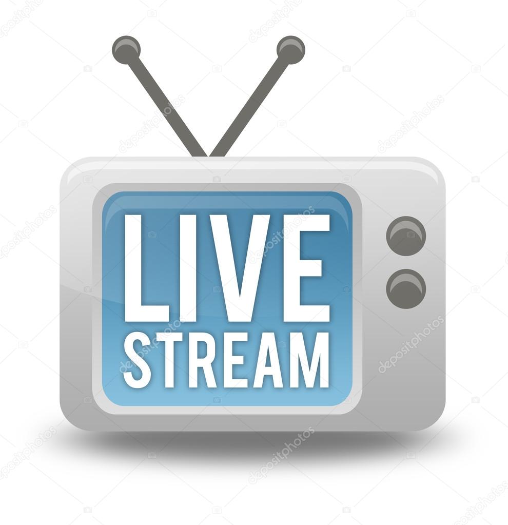 Cartoon-style TV Icon with Live Stream wording