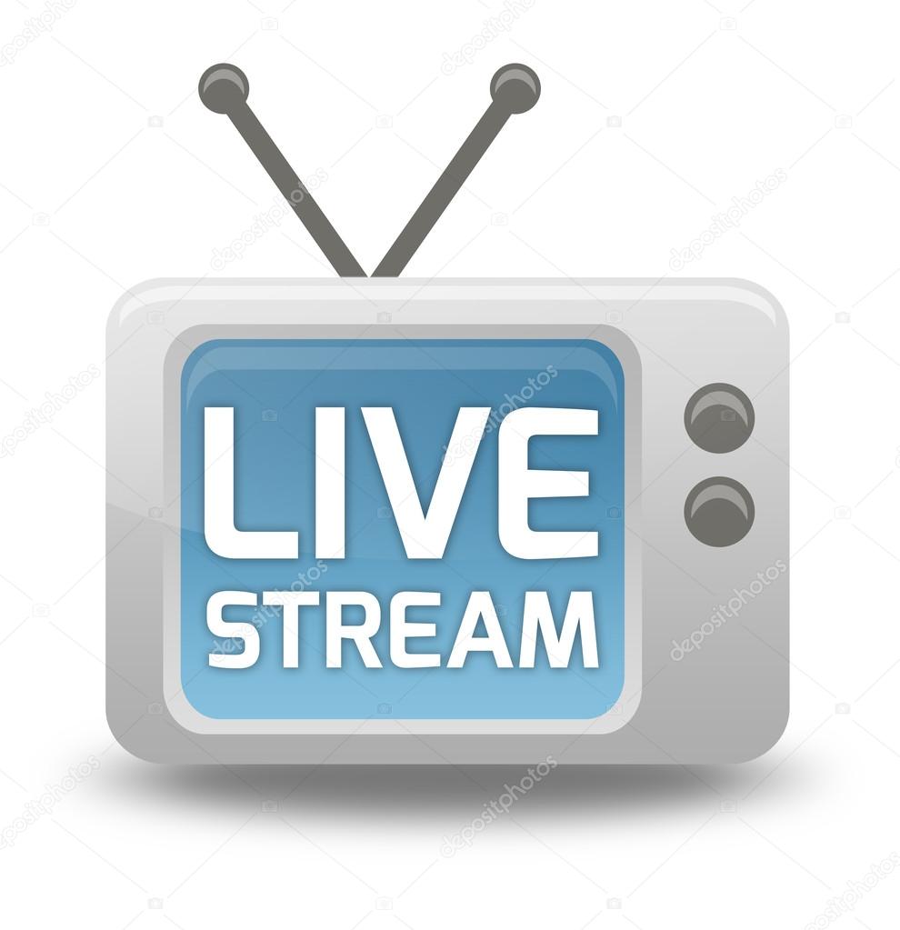 Cartoon-style TV Icon with Live Stream wording
