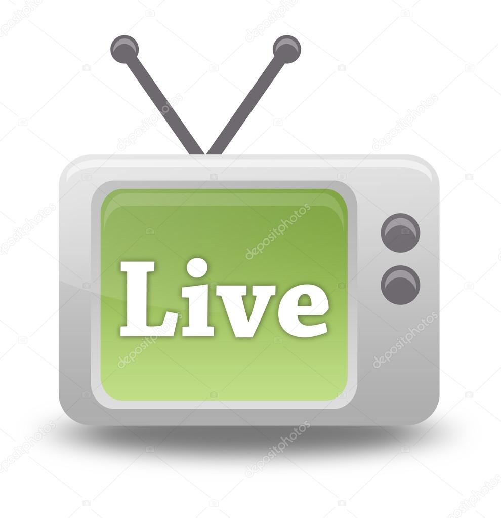 Cartoon-style TV Icon with Live Stream wording