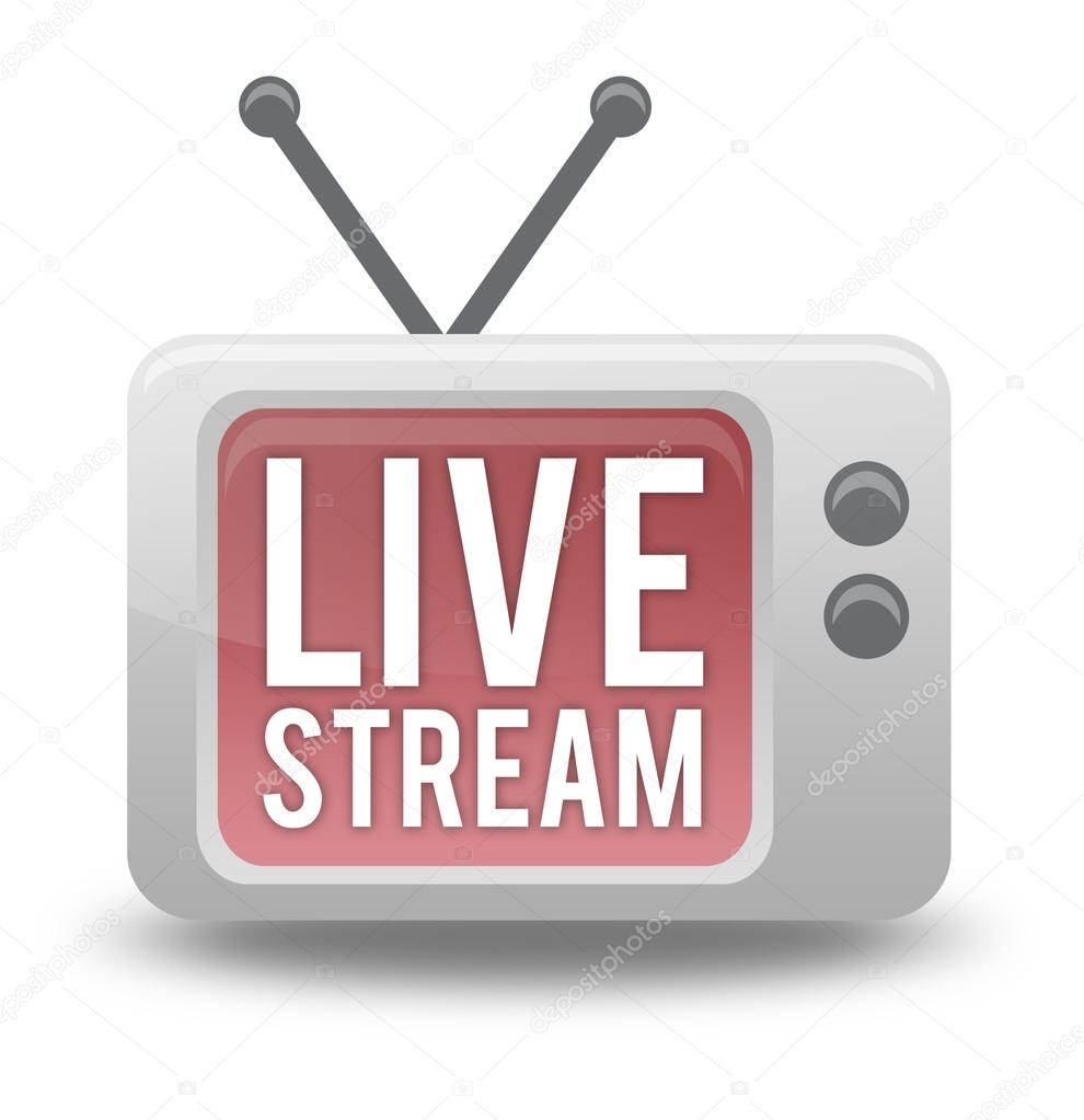 Cartoon-style TV Icon with Live Stream wording