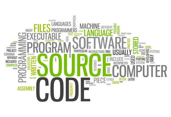 Código fuente de Word Cloud — Foto de Stock