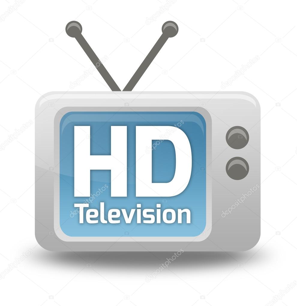 Cartoon-style TV Icon HD TV