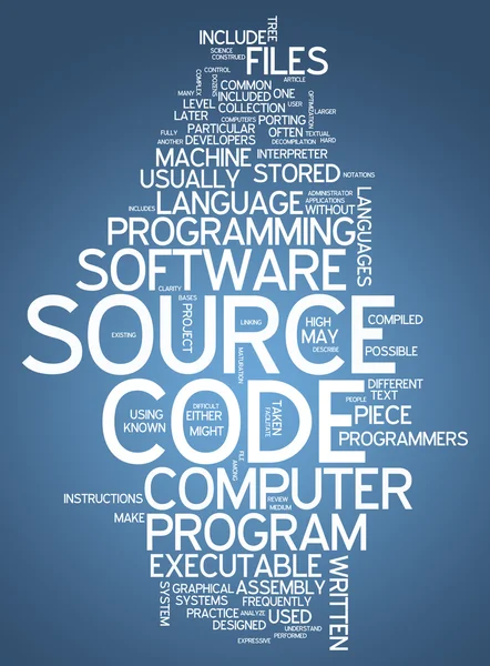 Codice sorgente di Word Cloud — Foto Stock