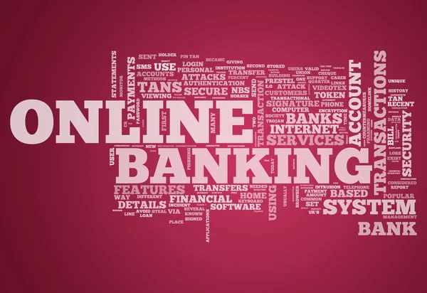 Слово - онлайн-банкинг — стоковое фото