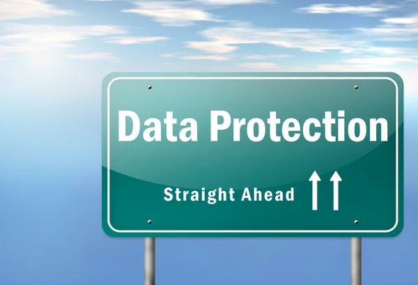 Carretera Señalización Protección de datos —  Fotos de Stock