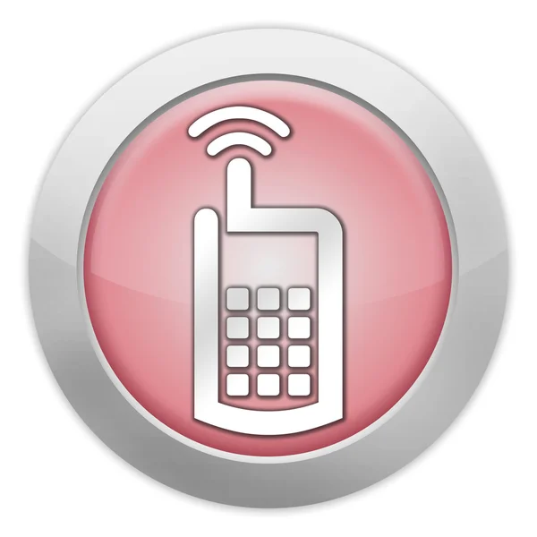 Ikona przycisku, piktogram telefon komórkowy — Zdjęcie stockowe