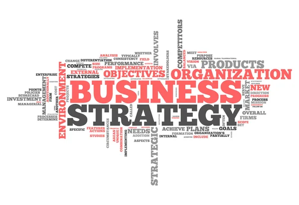 Słowo chmura strategii biznesowej — Zdjęcie stockowe