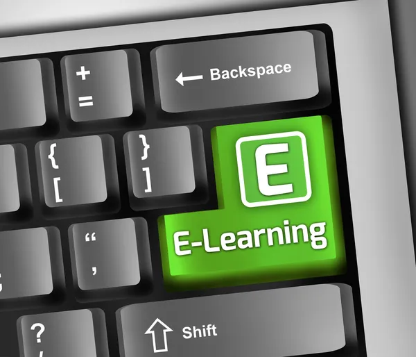 Teclado Ilustración E-Learning — Foto de Stock