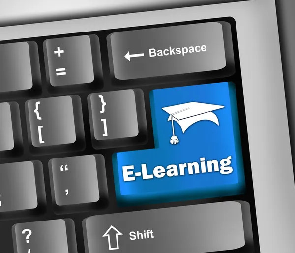 Teclado Ilustración E-Learning — Foto de Stock