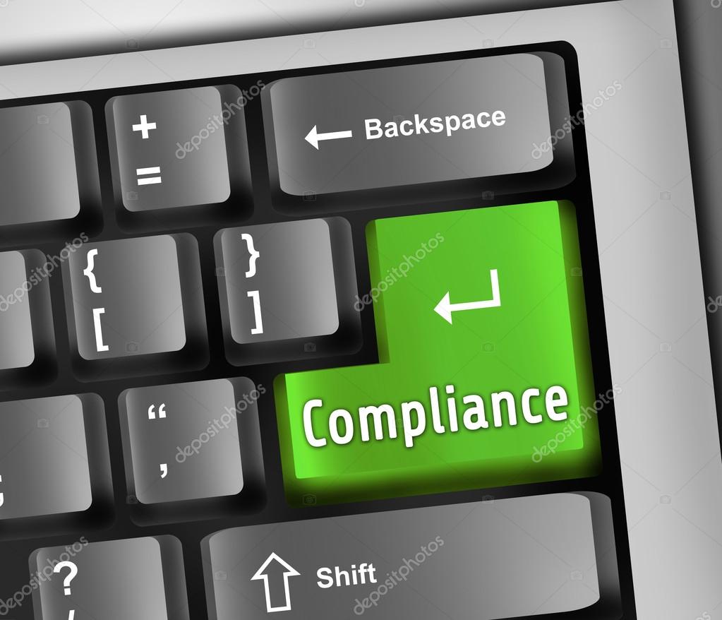 Keyboard Illustration with Compliance wording
