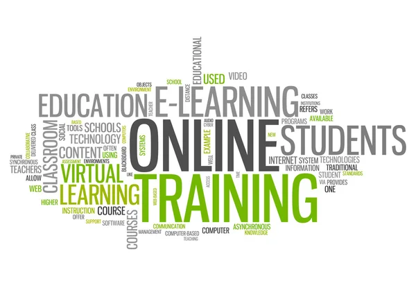 Word cloud on line training — Stockfoto